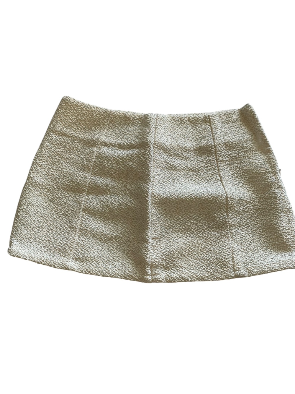 Textured Cream Mini Skirt